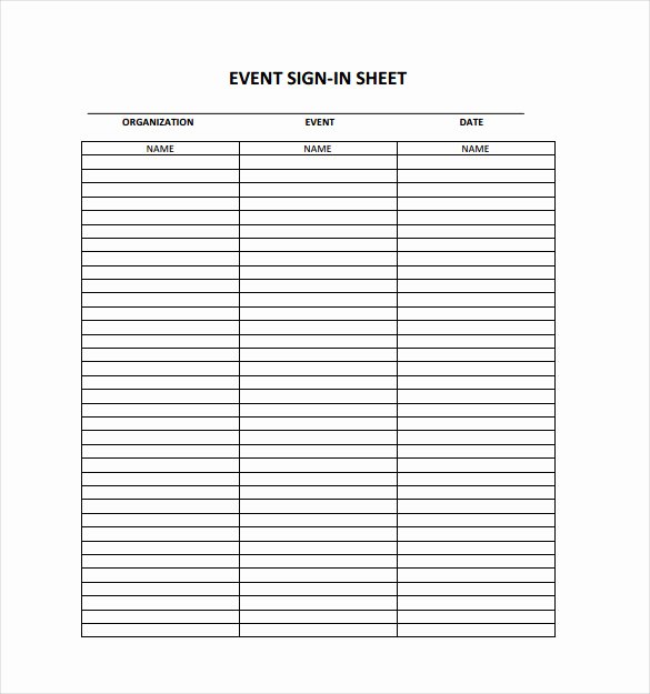 18 Sign In Sheet Templates – Free Sample Example format