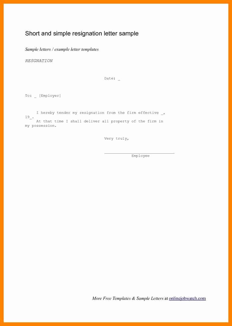 18 Simple Resignation Letter Sample