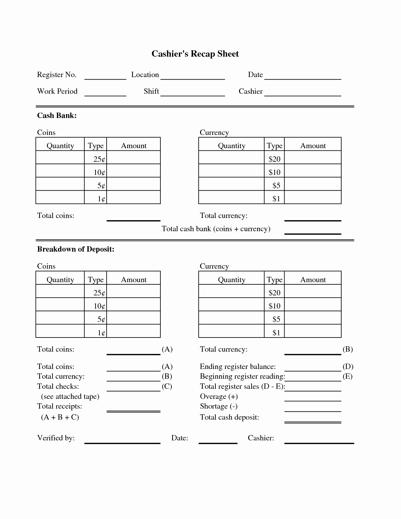 19 Best Of Cash Count Worksheet Cash Register