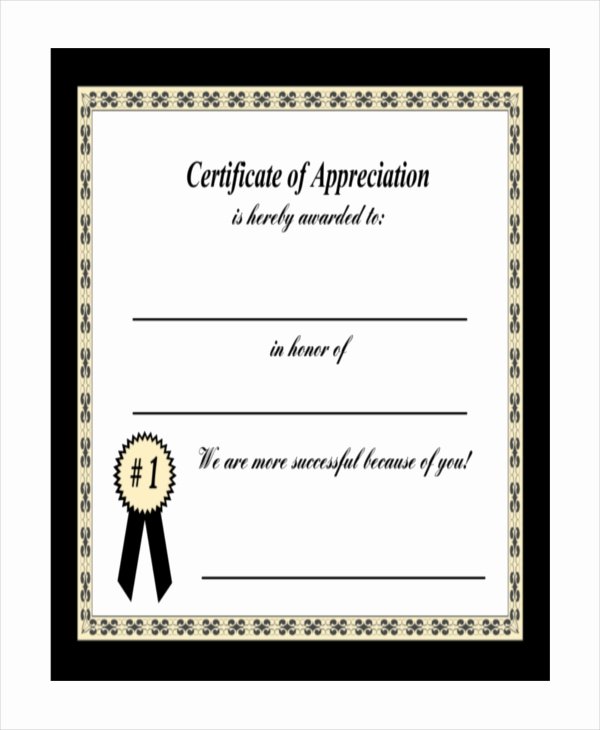 19 Certificate Of Appreciation Templates Free Sample
