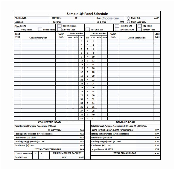 panel schedule template