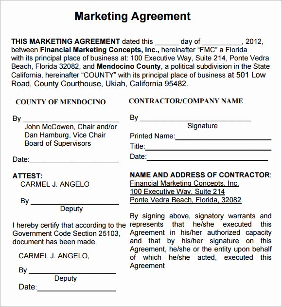 19 Sample Marketing Agreement Templates to Download