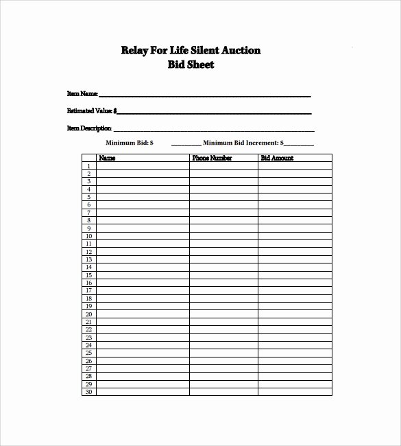 19 Sample Silent Auction Bid Sheet Templates to Download