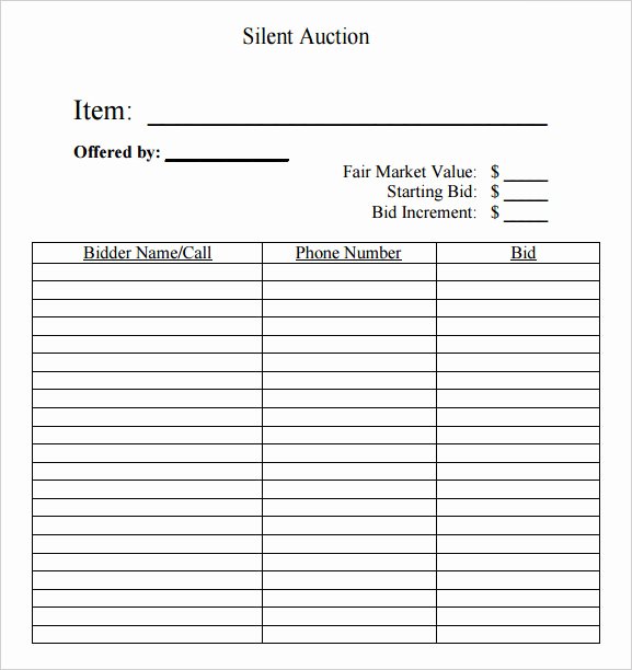 19 Sample Silent Auction Bid Sheet Templates to Download