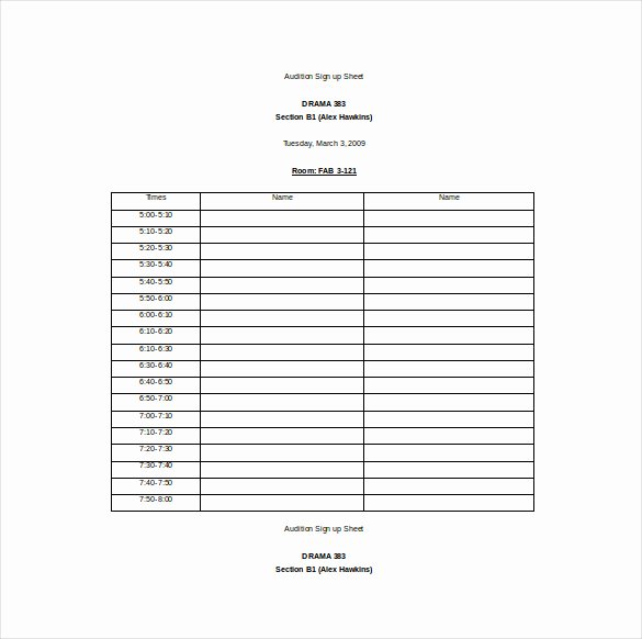 19 Sign Up Sheet Templates – Free Sample Example format
