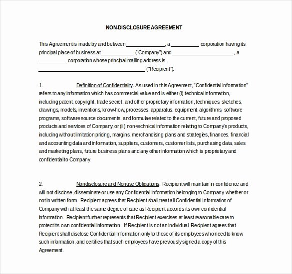 19 Word Non Disclosure Agreement Templates Free Download