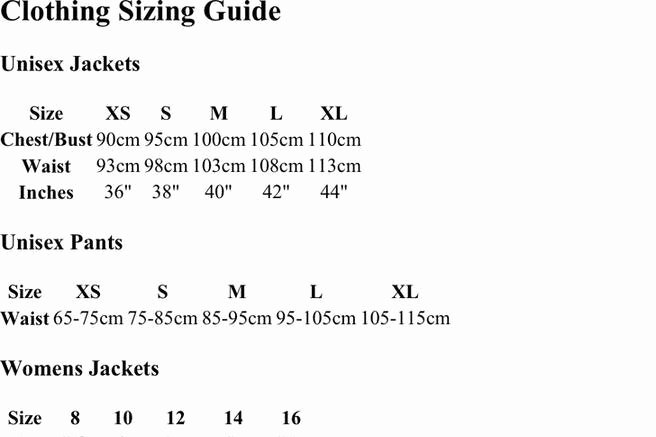 2 Clothing Size Chart Free Download