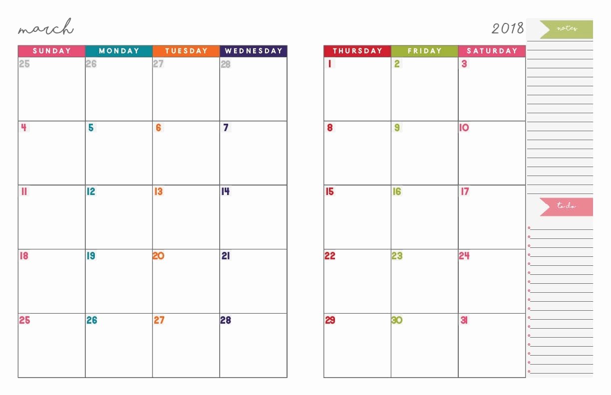 2 Page Monthly Planner Template