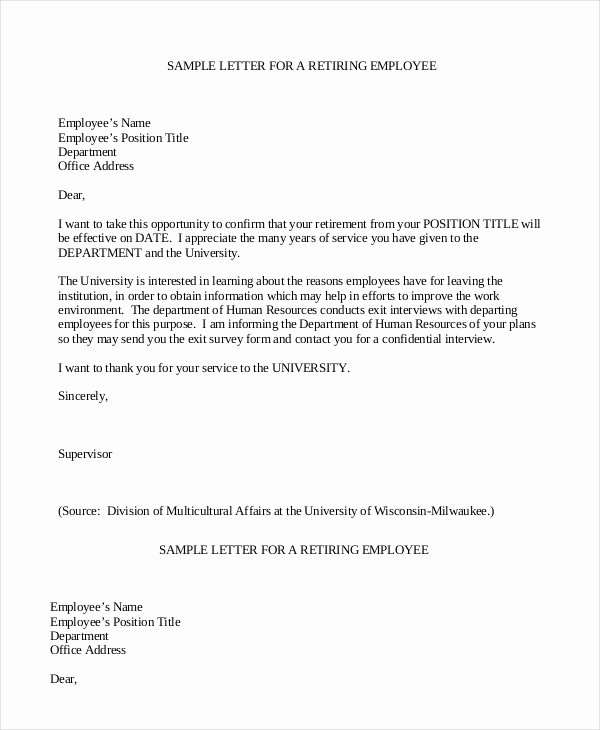2 Retirement Letter to Employer Pdf