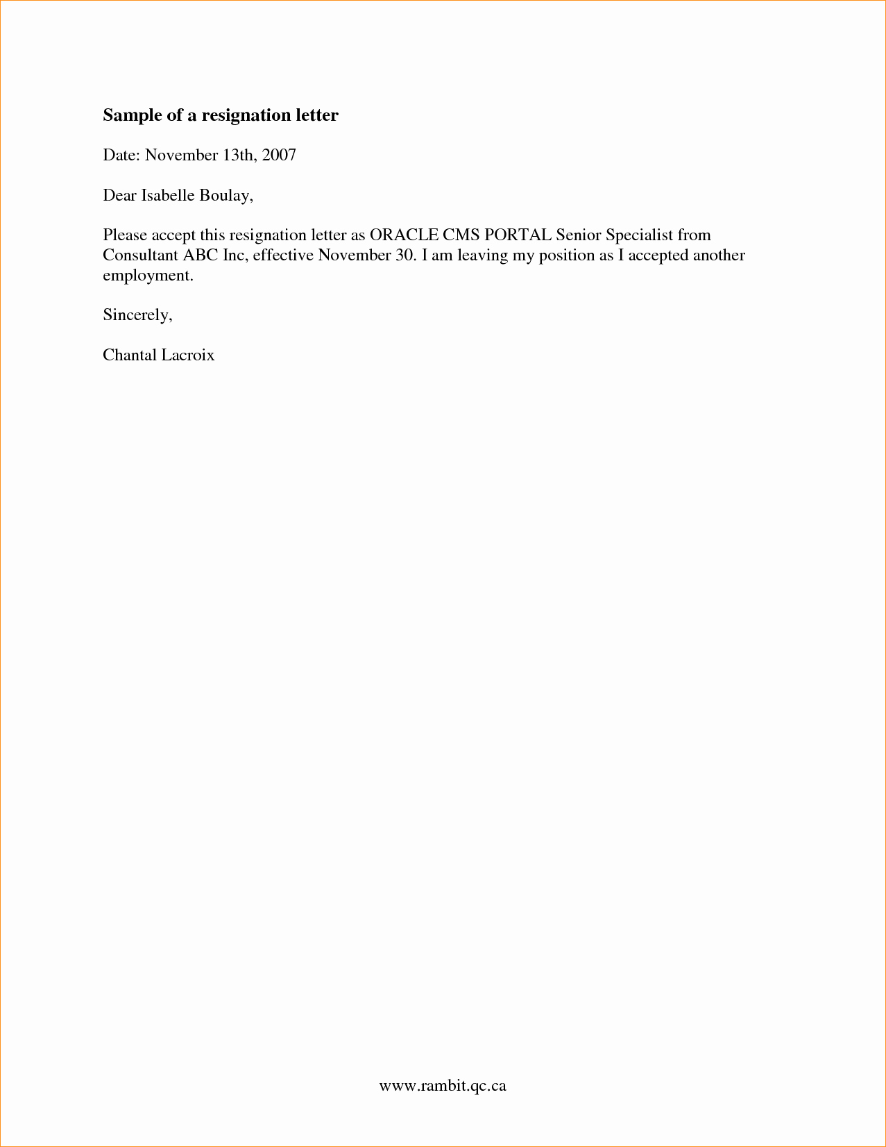 2 Weeks Notice Letter Sample Business Proposal Templated