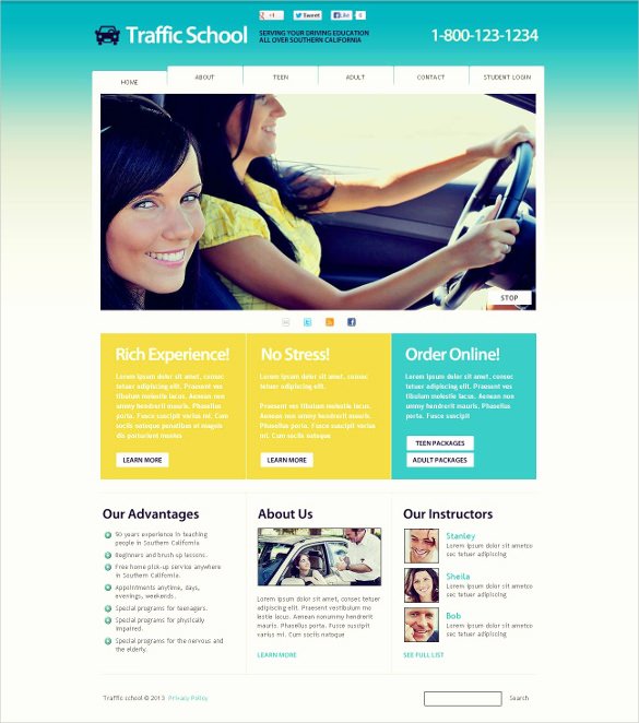 best driving school website templates