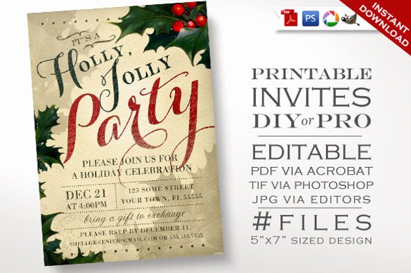 20 Christmas Invitation Templates Free Sample Example
