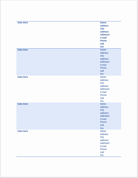 20 Free Address Book Templates Word Templates