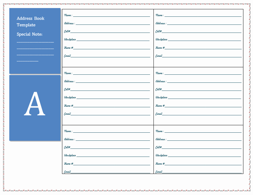 20 Free Address Book Templates Word Templates