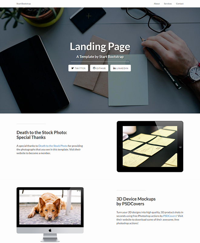 20 Free HTML Landing Page Templates Built with HTML5 and