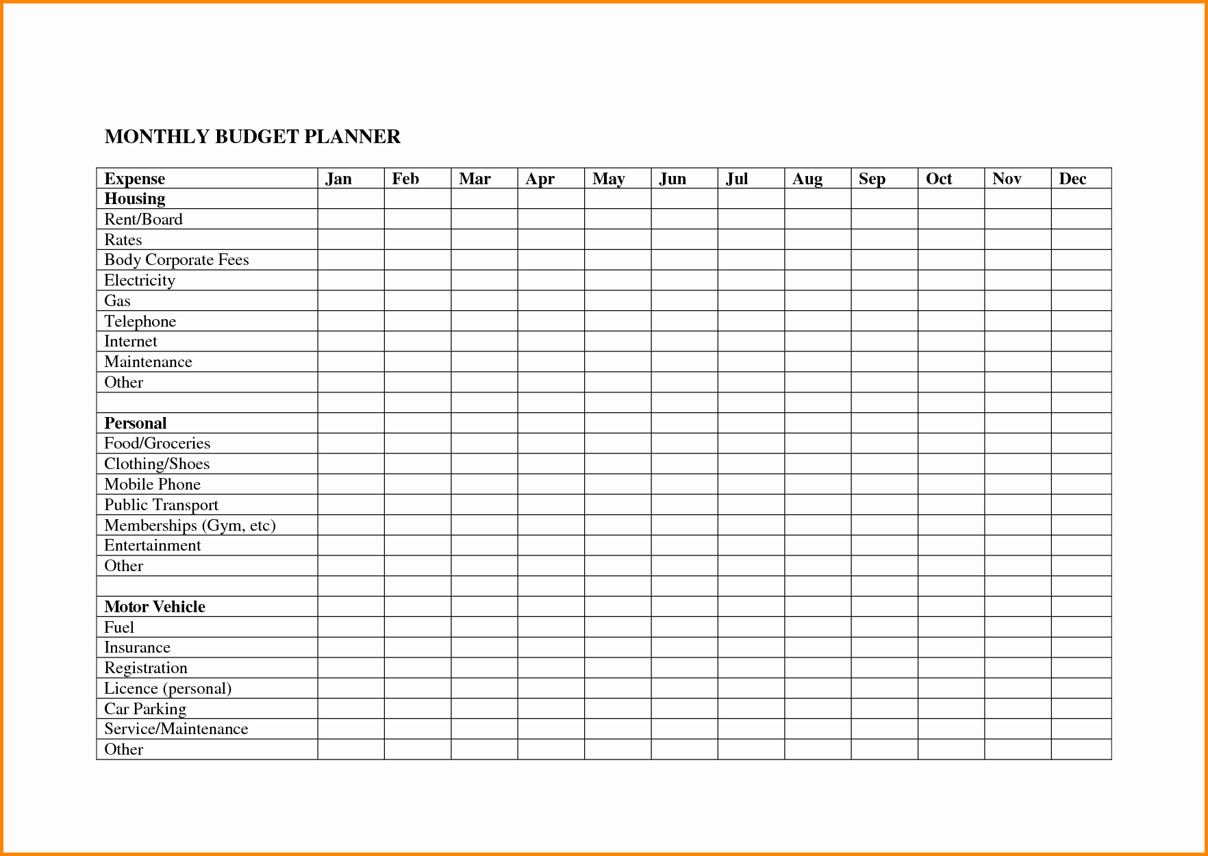 20 Free Printable Monthly Bud Planners