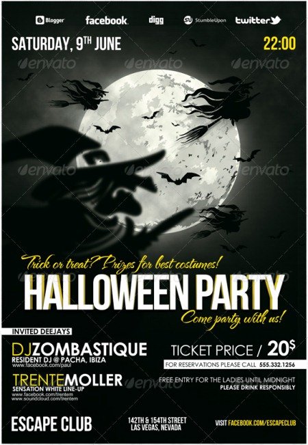 20 Halloween Flyer Templates for Halloween Party events