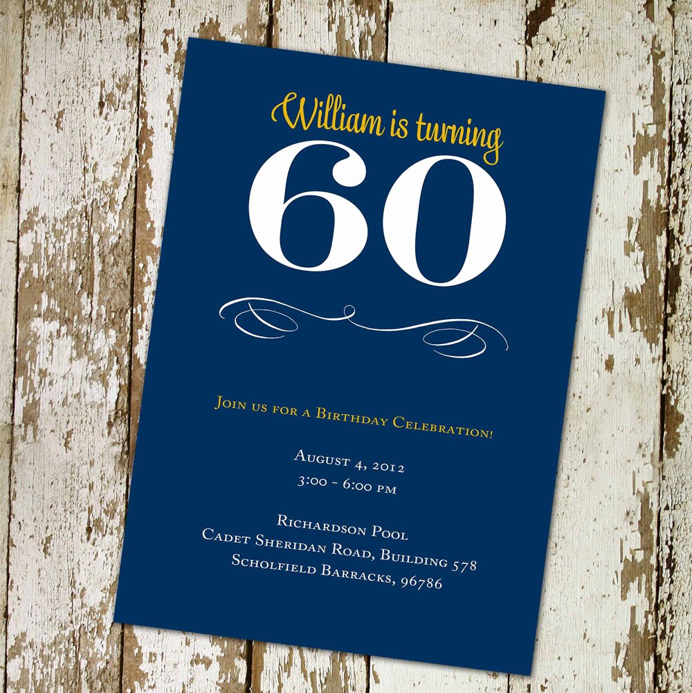 20 Ideas 60th Birthday Party Invitations Card Templates