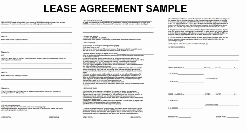20 Lease Agreement Templates Word Excel Pdf formats