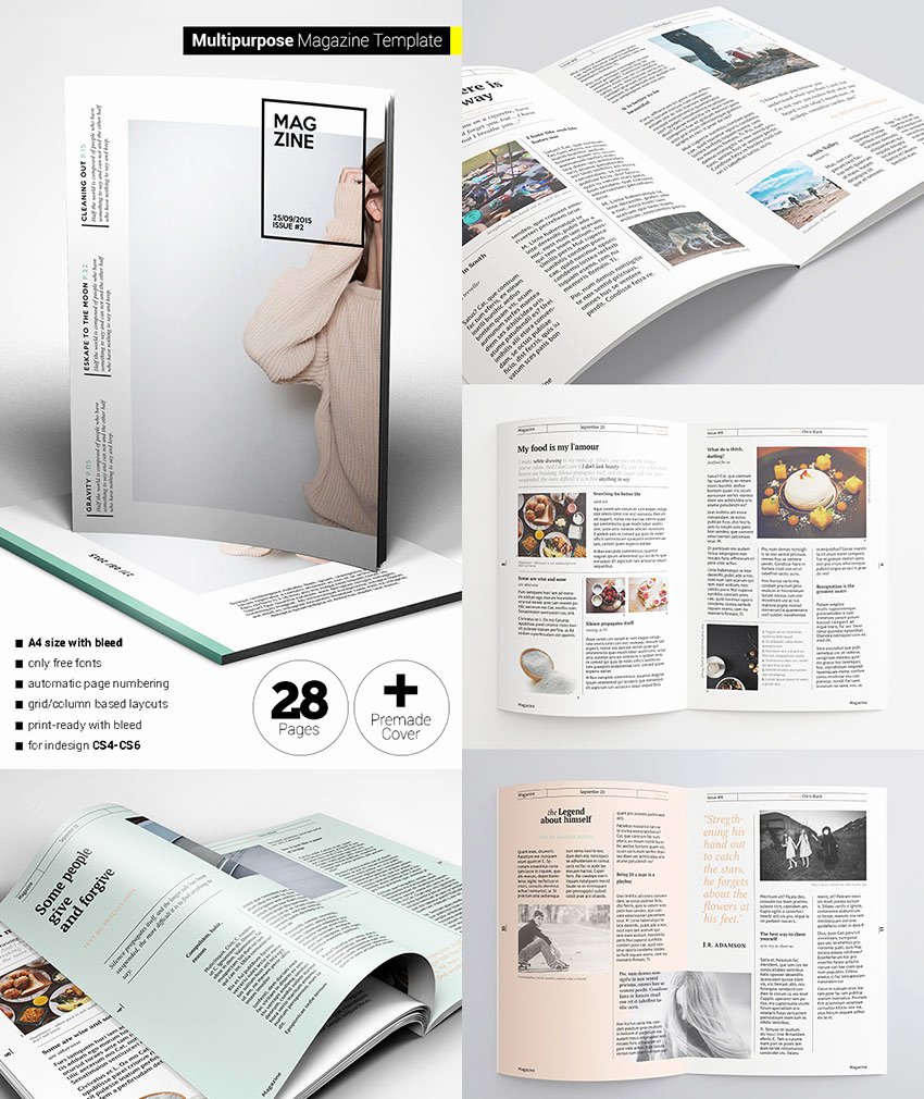 20 Magazine Templates with Creative Print Layout Designs