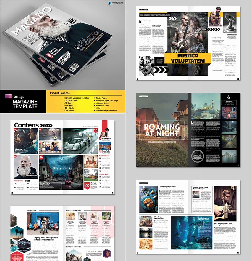 20 Magazine Templates with Creative Print Layout Designs