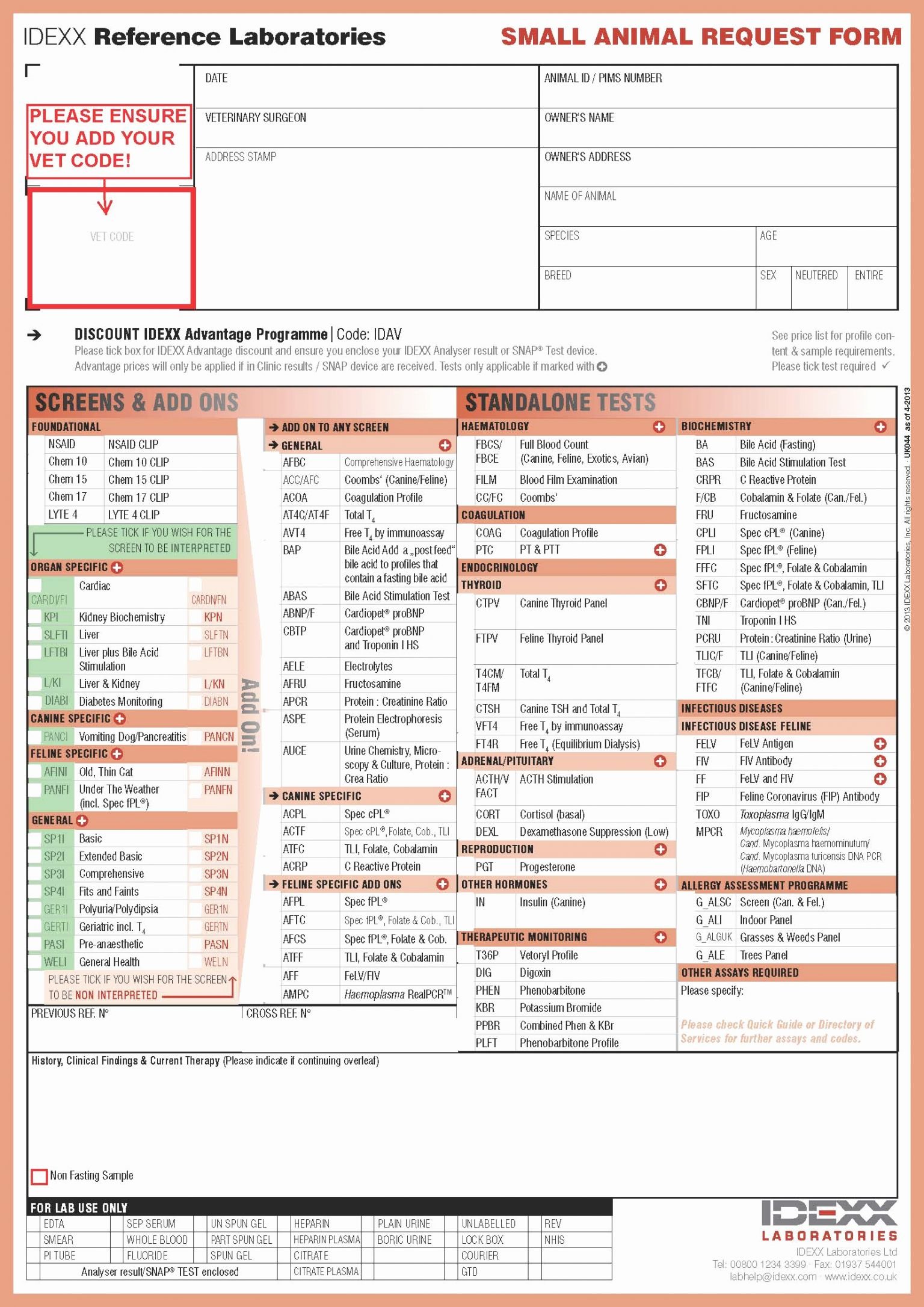 Lab Requisition Form Template