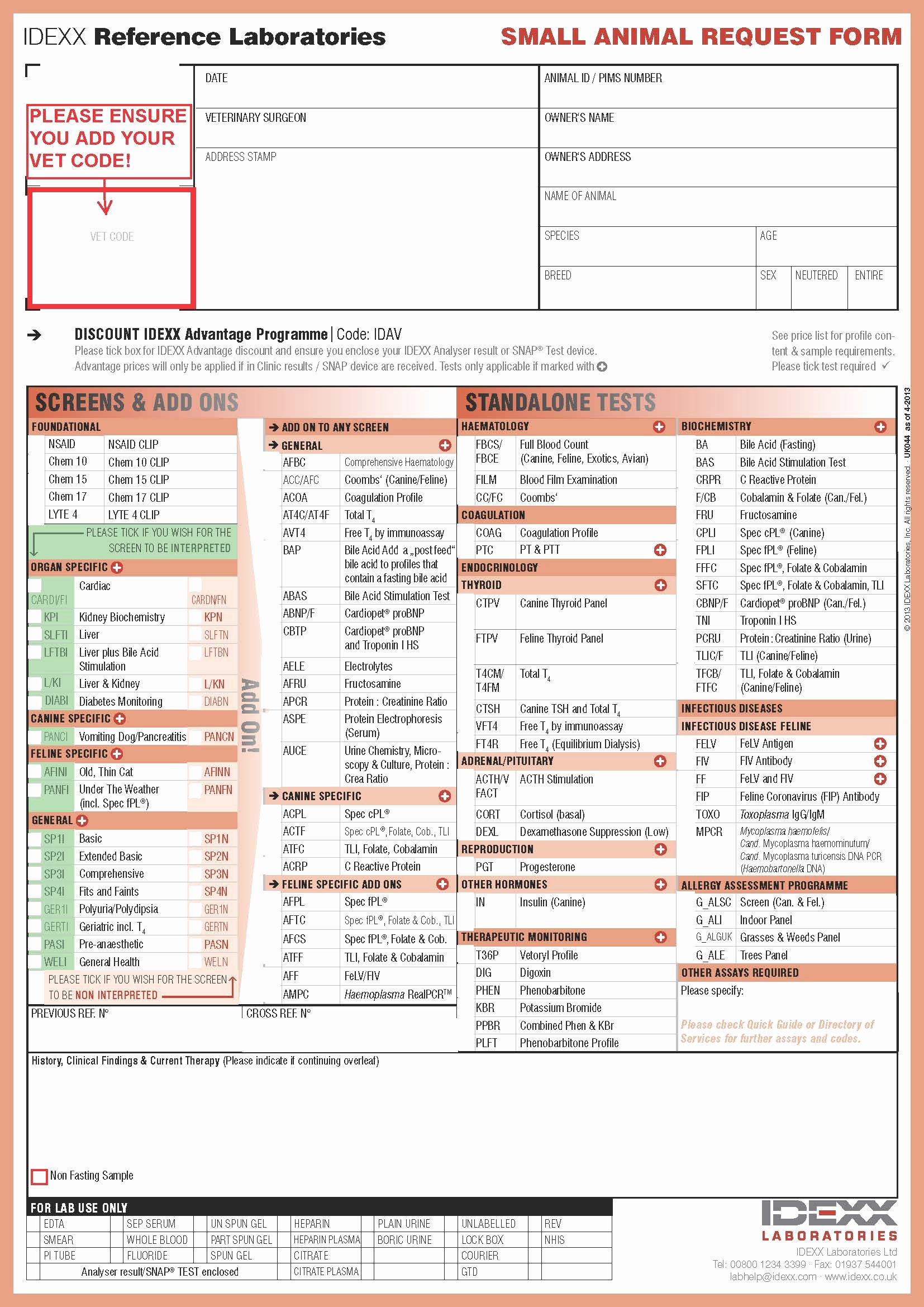 Printable Labcorp Requisition Form