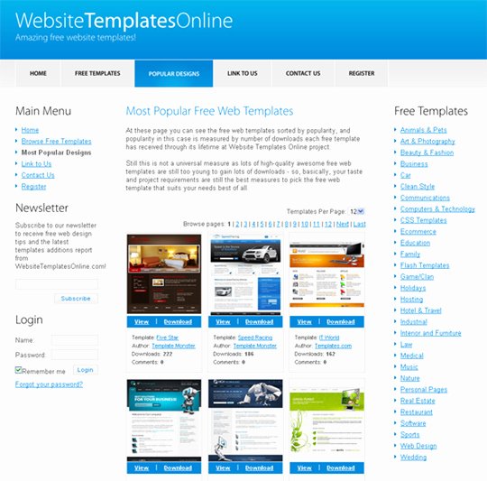 20 Places to Download Free Website Templates and Free