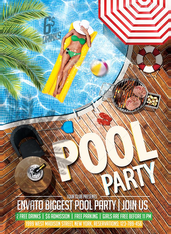 20 Pool Party Flyer Templates Free Premium Psd