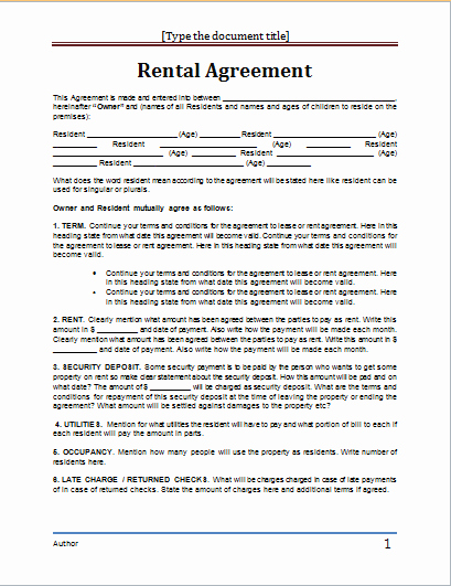 20 Rental Agreement Templates Word Excel Pdf formats