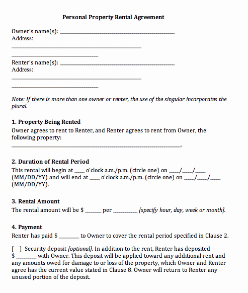 rental agreement templates