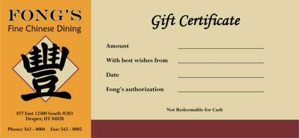 20 Restaurant Gift Certificate Templates – Free Sample