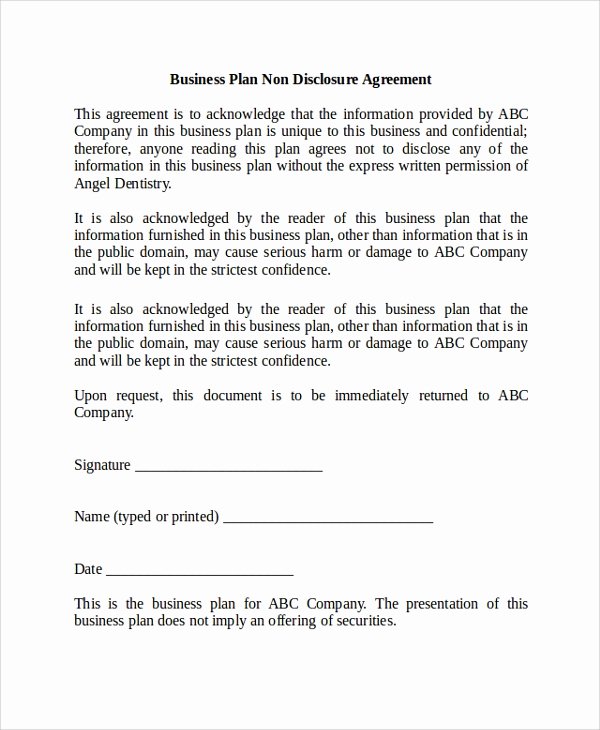 20 Sample Non Disclosure Agreements
