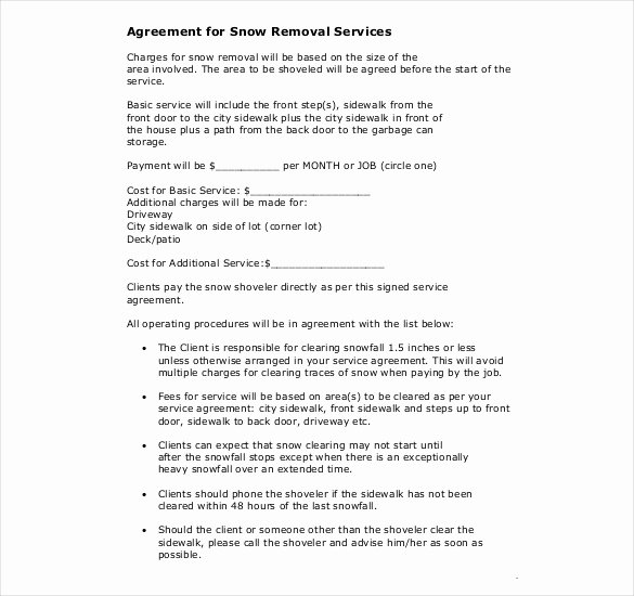 20 Snow Plowing Contract Templates Google Docs Pdf