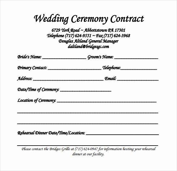 20 Wedding Contract Templates to Download for Free