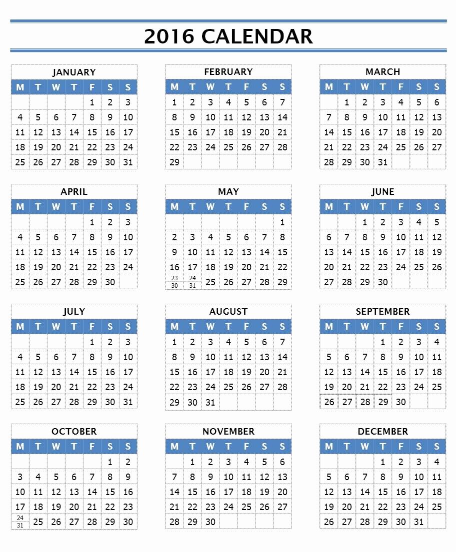 2016 Calendar Templates