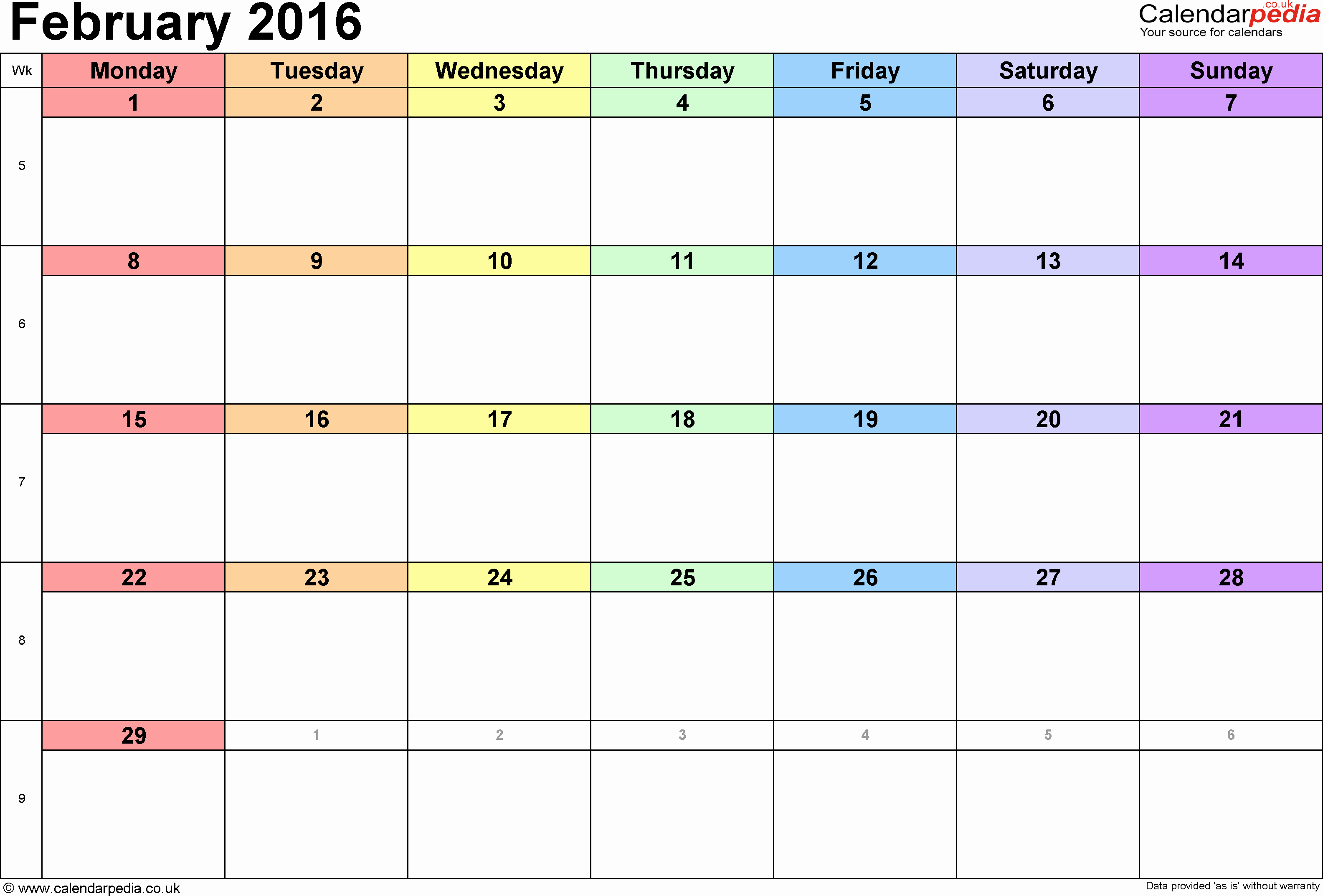 2016 Monthly Calendar Printable – 2017 Printable Calendar