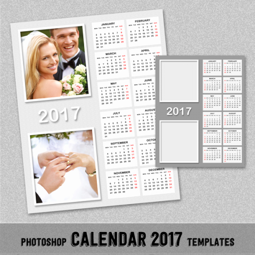 2017 Annual Calendar Shop Template 8x10 and 16x20