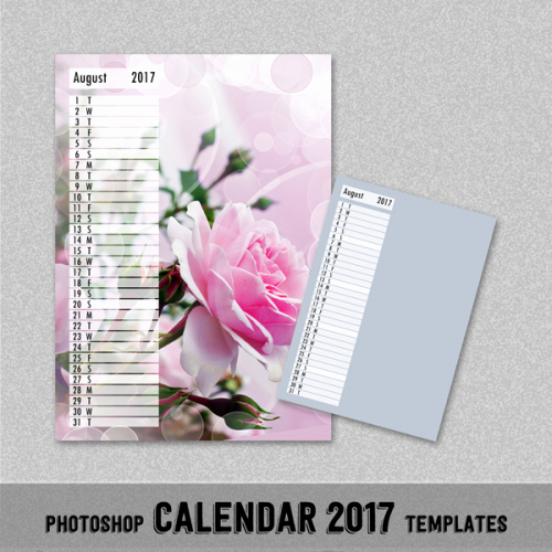 2017 Monthly Calendar Shop Template 5x7&quot; Universal