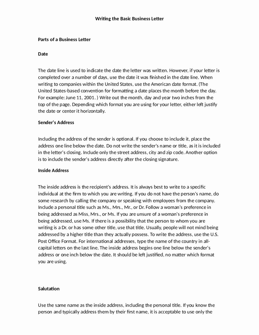 business letter template