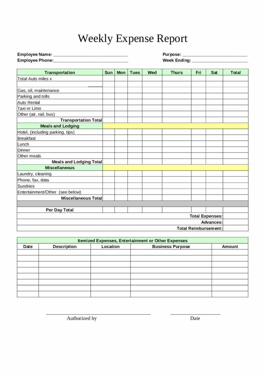 2018 Expense Report form Fillable Printable Pdf &amp; forms