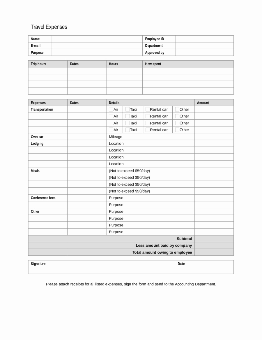 2018 Expense Report form Fillable Printable Pdf &amp; forms