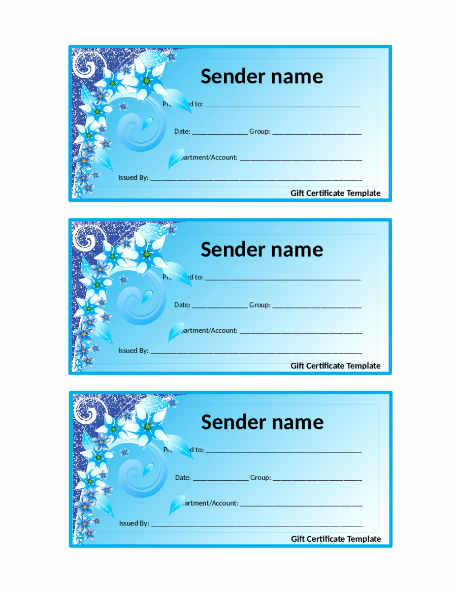 2018 Gift Certificate form Fillable Printable Pdf