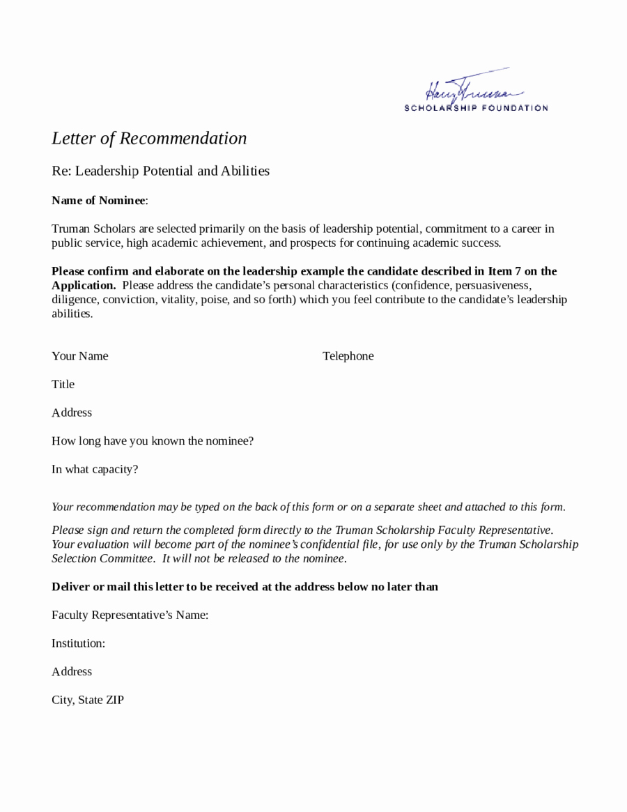 2018 Letter Of Re Mendation Sample Fillable Printable