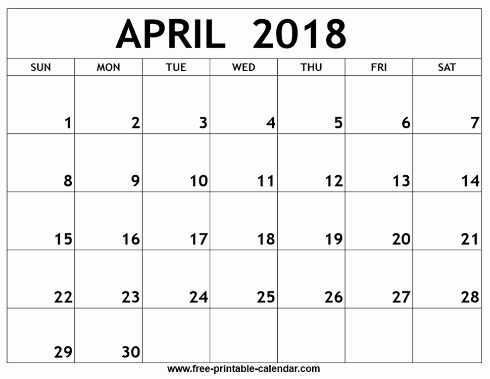 2018 Printable Calendars &amp; Templates Free