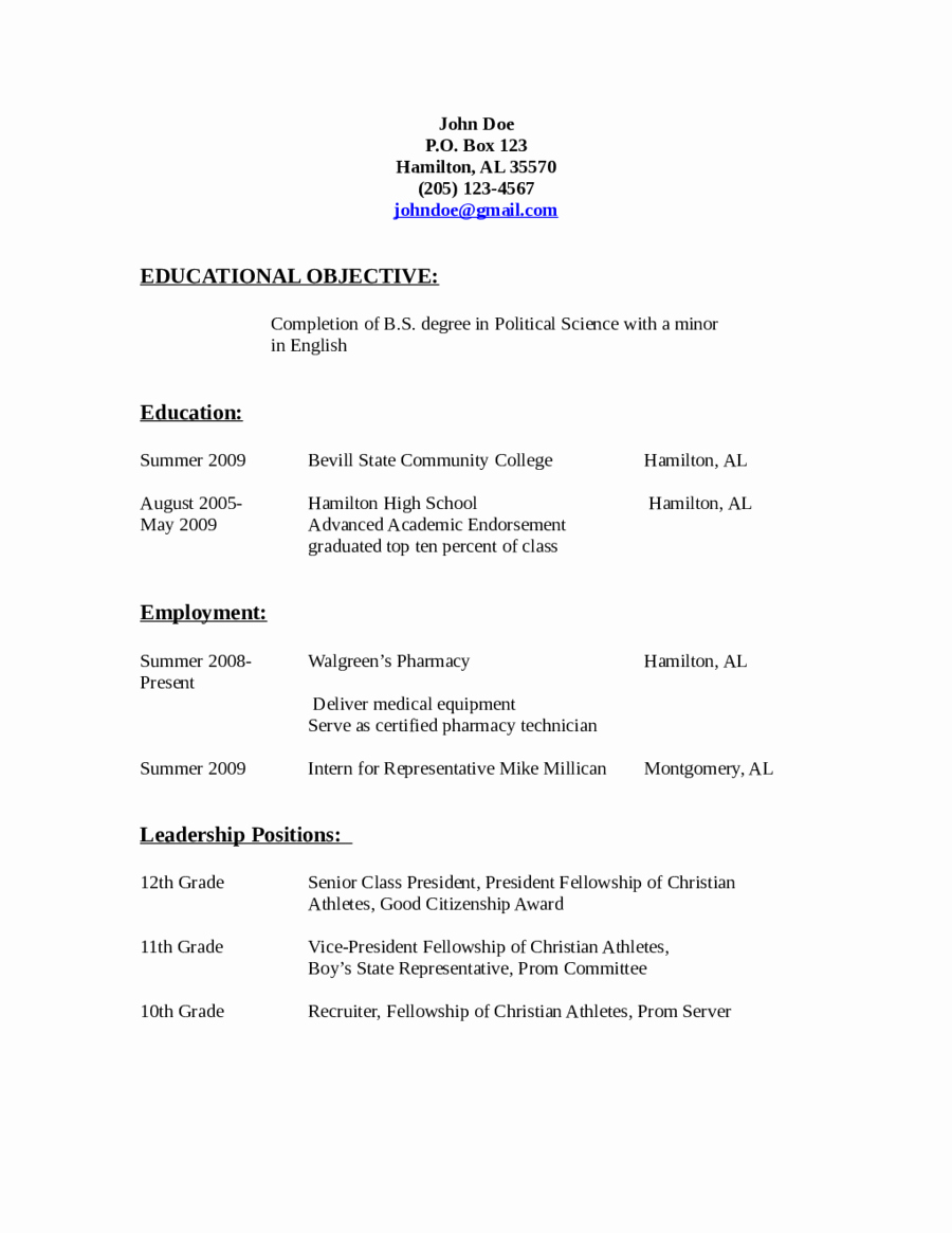 resume objective examples