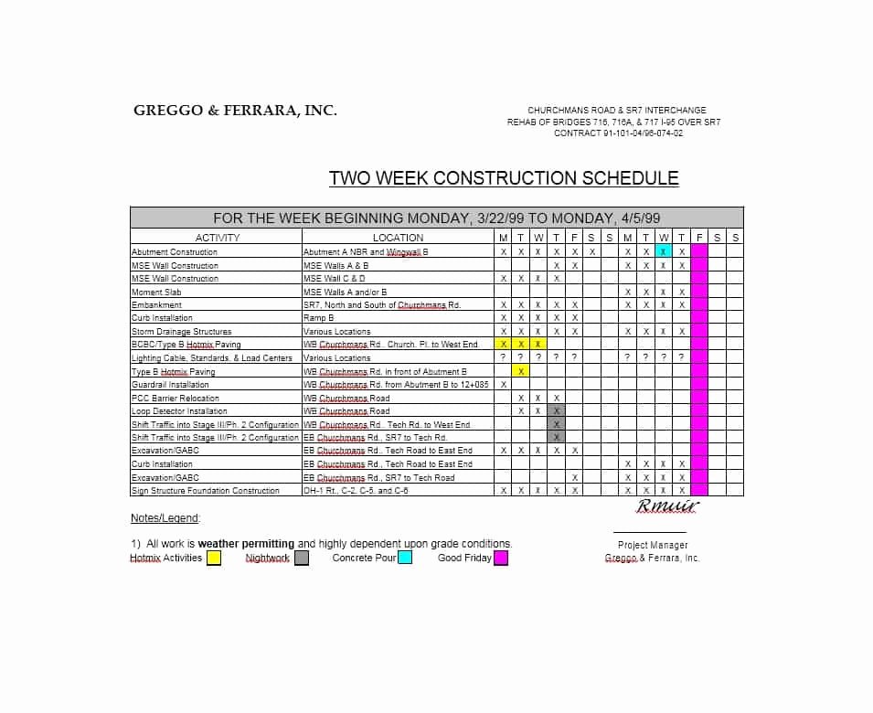 21 Construction Schedule Templates In Word &amp; Excel