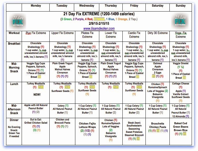 21 Day Fix Extreme Week 1 Planning and Prep