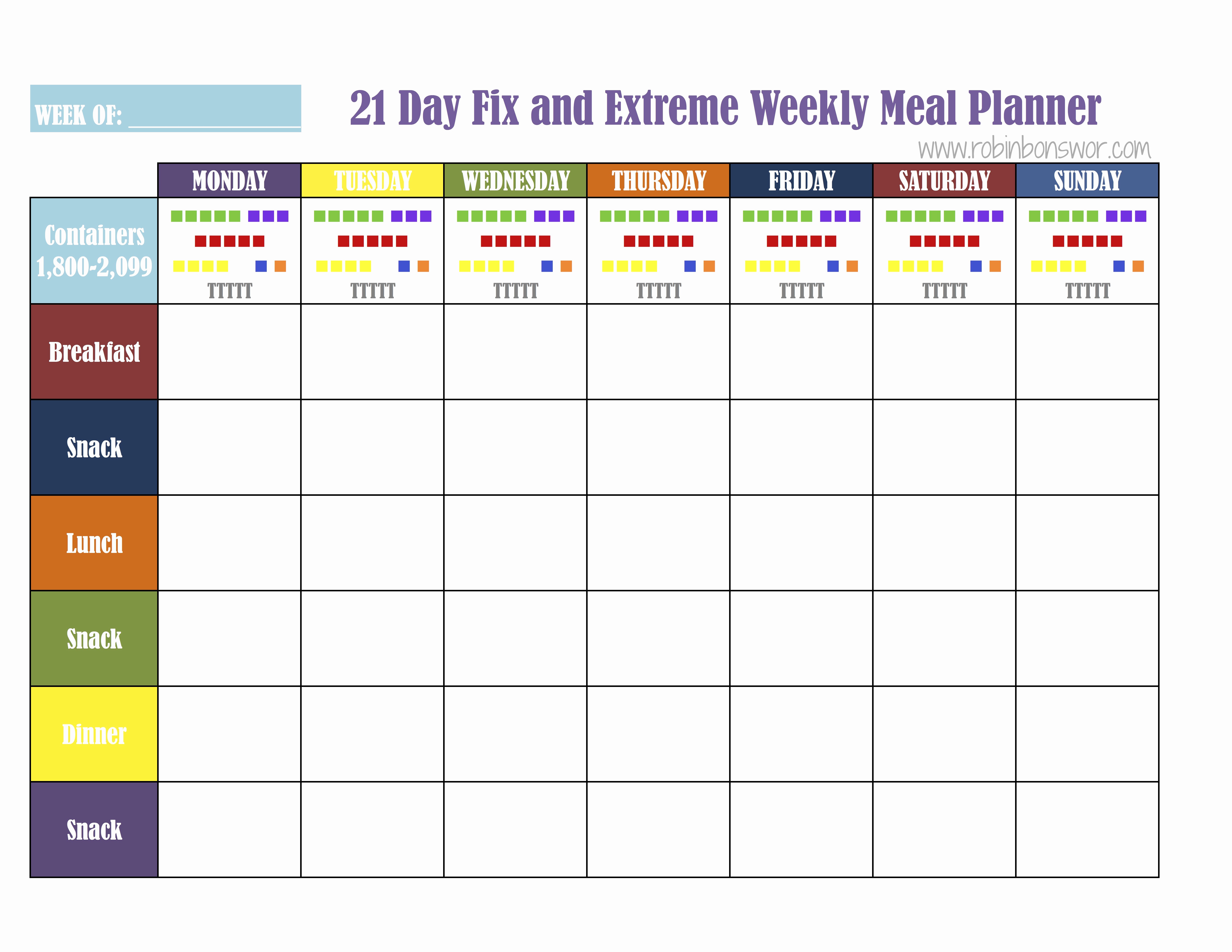 21 Day Fix Meal Plan tools