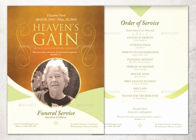 21 Free Free Funeral Program Template Word Excel formats
